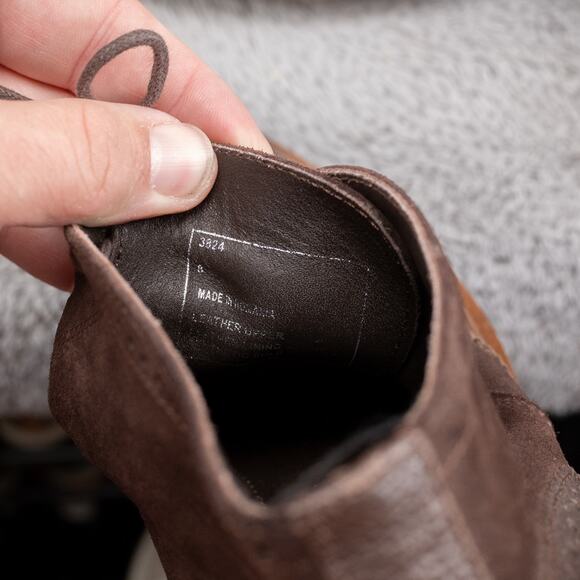 KENNETH COLE NY Brown Leather Suede Wingtip Mens Ankle Boots Shoes US 8 M - Picture 6 of 7